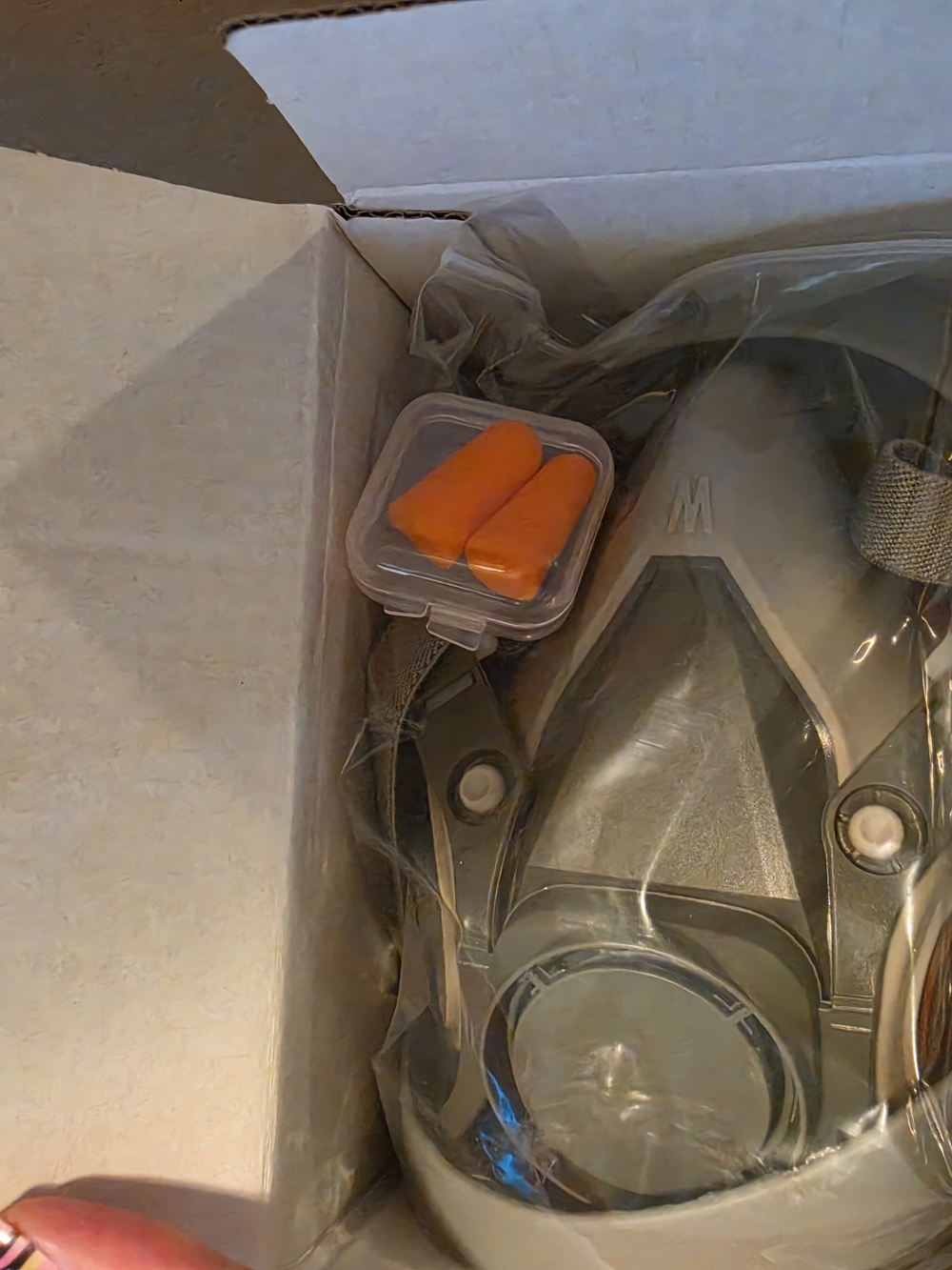 Othr Men's Gray Respirator Mask with Orange Earplugs